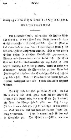 2. Auszug eines Schreibens aus Philadelphia.