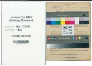 Entnazifizierung Heinrich Ricken , geb. 25.10.1881 (Handelsvertreter)