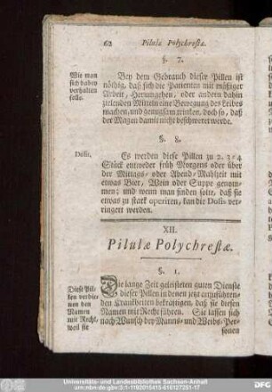 XII. Pilulae Polychrestae.