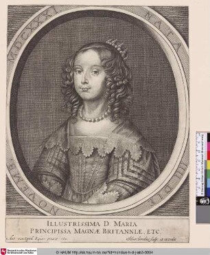 Illustrissima D. Maria Principissa Magnae Britanniae. Etc.
