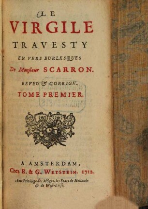 Le Virgile Travesty En Vers Burlesques, 1