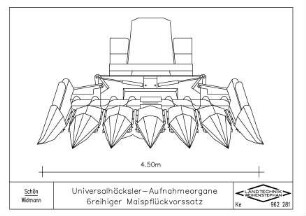 Universalhäcksler-Aufnahmeorgane 6reihiger Maispflückvorsatz