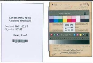 Entnazifizierung Josef Reim , geb. 07.03.1893 (Installateur)