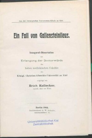 Ein Fall von Gallensteinileus