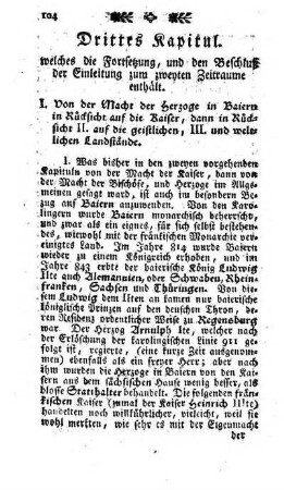 Drittes Kapitul welches die Fortsetzung, und den Beschluß der Einleitung zum zweyten Zeitraume enthaelt