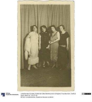 Porträt der Ditta Steinthal, Alice Schippert, Frau Blumann, Gertrud Snell