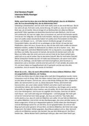 Transkript zum Video-Interview mit Molly Hiesinger (Oral Herstory-Projekt)
