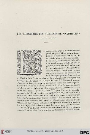 5. Pér. 1.1920: Les tapisseries des "Chasses de Maximilien", 1