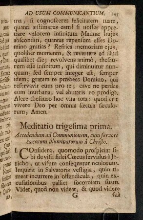 145-151, Meditatio trigesima prima