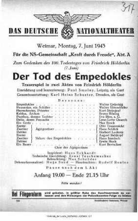 Der Tod des Empedokles
