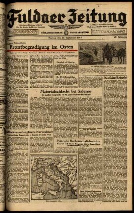 Ausgabe vom Freitag, den 17. September 1943.