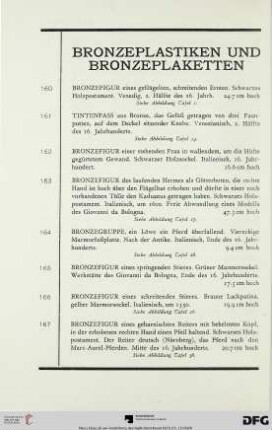 Bronzeplastik und Bronzeplaketten (Nr. 160-214a)