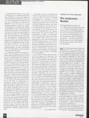 Europa, EU, EFTA und EWR: Der vergessene Norden