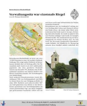 Betzenhausen-Bischofslinde: Verwaltungssitz war einstmals Riegel.