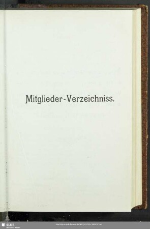 Mitglieder-Verzeichniss