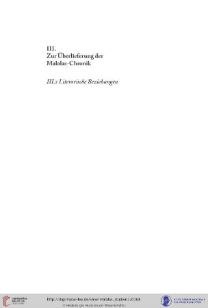III.2 Literarische Beziehungen