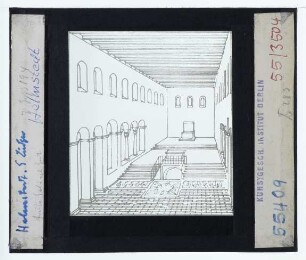 Helmstedt, St. Ludgeri, Helmstedt : Rekonstruktionszeichnung Innenansicht der Kirche