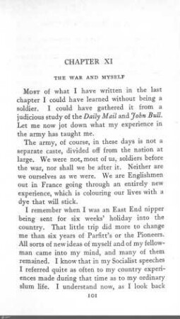 The war and myself