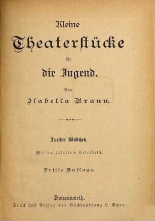 Kleine Theaterstücke für die Jugend, 2