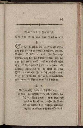 Siebentes Kapitel. Von der Ablösung der Nachgeburt.