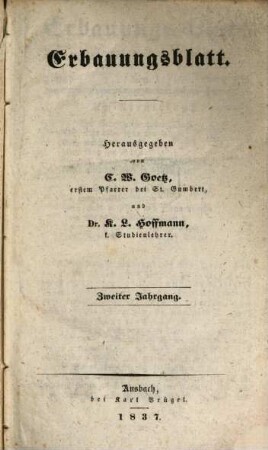 Erbauungsblatt. 2, 2. 1837