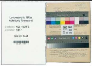 Entnazifizierung Kurt Seifert , geb. 02.02.1920 ()
