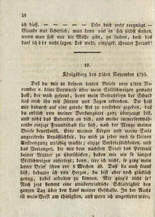 12. Königsberg den 25ten November 1795.