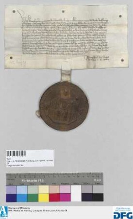 König Wenzel gebietet der Stadt Nürnberg, dem Johansen Landgrafen zu Luthemberg 1300 fl. Reichssteuer auszuhändigen. - Siegler: der Aussteller.