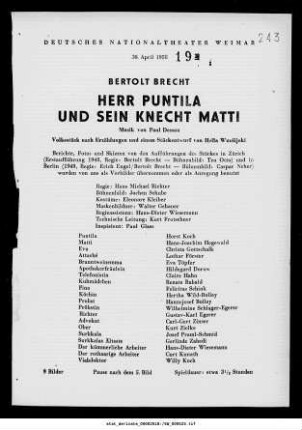 Herr Puntila und sein Knecht Matti