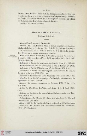 Séance du Comité du 6 avril 1872