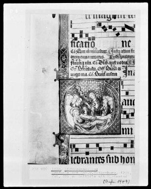 Graduale, fol. 224v: Initiale mit Marientod