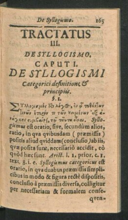 Tractatus III. De Syllogismo.