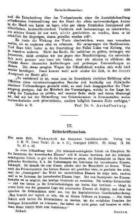 529-532, III. Zeitschriftenschau