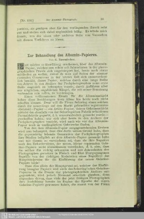 Zur Behandlung des Albumin-Papieres
