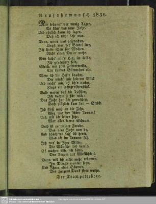 Neujahrwunsch 1836