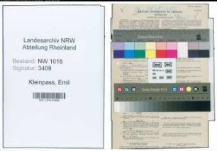 Entnazifizierung Emil Kleinpass , geb. 07.09.1912 (Buerogehilfe)
