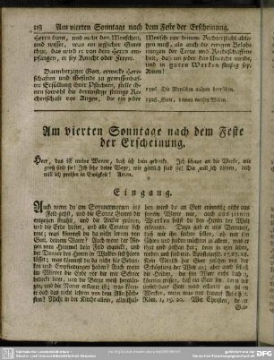 Am vierten Sonntage nach dem Feste der Erscheinung