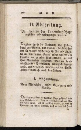 II. Abtheilung. Von den in der Landwirthschaft nützlichen und nothwendigen Thieren.