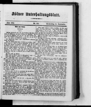 Kölner Unterhaltungsblatt. 1859-1863
