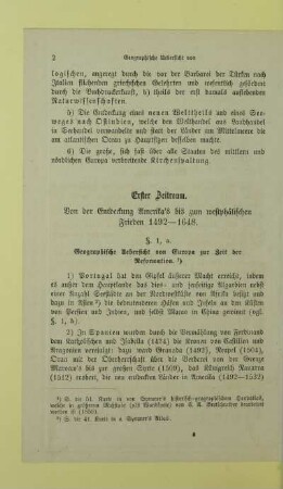 Erster Zeitraum. Von der Entdeckung Amerika's bis zum westphälischen Frieden 1492-1648