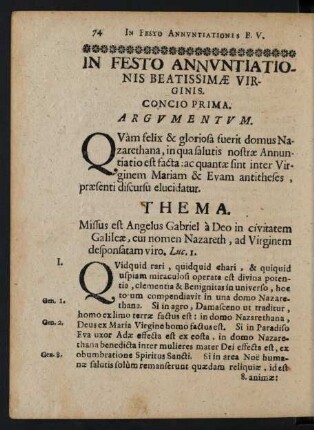 Concio Prima.