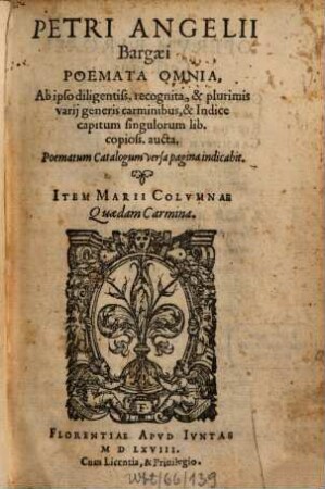 Petri Angeli Bargaei Poemata Omnia