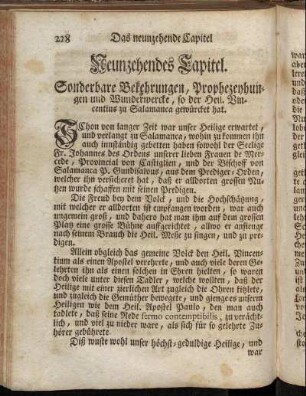 Neunzehendes Capitel. Sonderbare Bekehrungen, Prophezeyhungen und Wunderwercke, so der Heil. Vincentius zu Salamanca gewürcket hat.