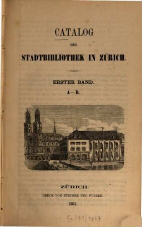 Catalog der Stadtbibliothek in Zürich. 1, A - D