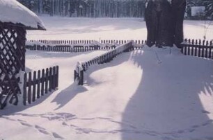 Erzgebirge. Verschneiter Garten