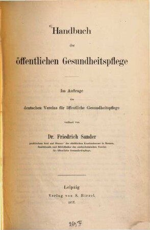 Handbuch der öffentlichen Gesundheitspflege