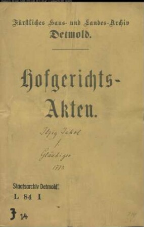 Jakob, Itzig zu Talle gegen Gläubiger - Konkurs