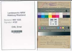 Entnazifizierung Ernst Orlik , geb. 03.08.1902 (Gewerbelehrer)
