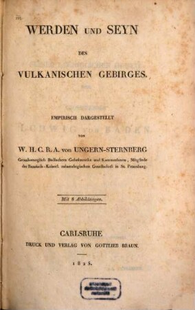 Werden und Seyn des vulkanischen Gebirges : mit 8 Abbildungen