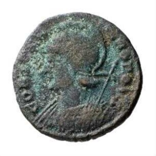Münze, Follis, Aes 4, 332 - 333 n. Chr.
